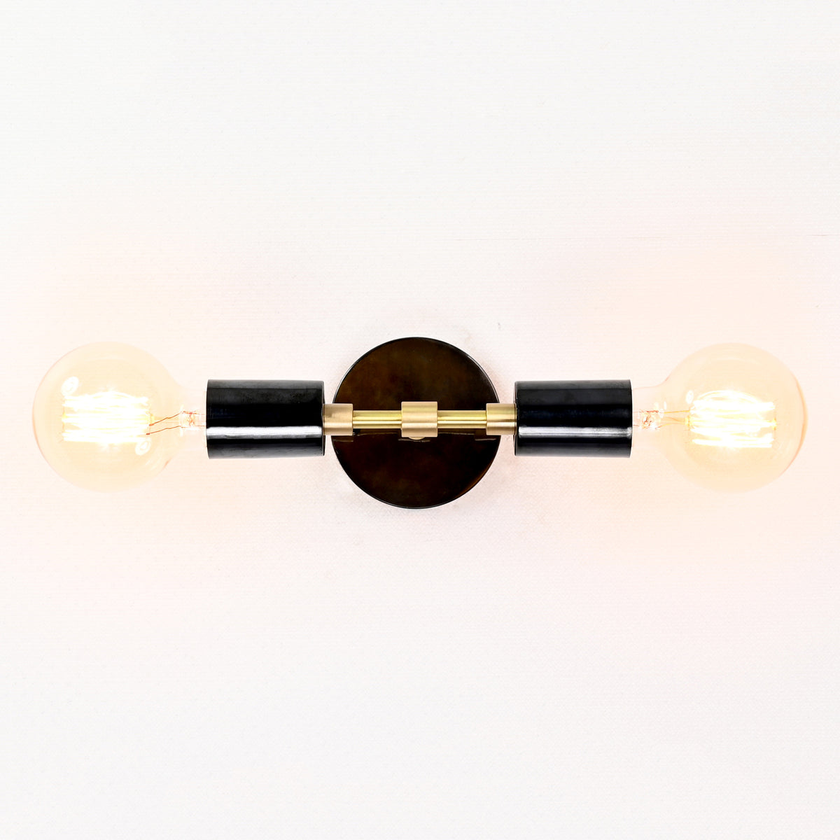 Modern Industrial Brass Wall Sconce | Customizable Dual-Light Fixture for Hallway or Bathroom Décor - 32542