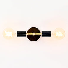 Modern Industrial Brass Wall Sconce | Customizable Dual-Light Fixture for Hallway or Bathroom Décor - 32542