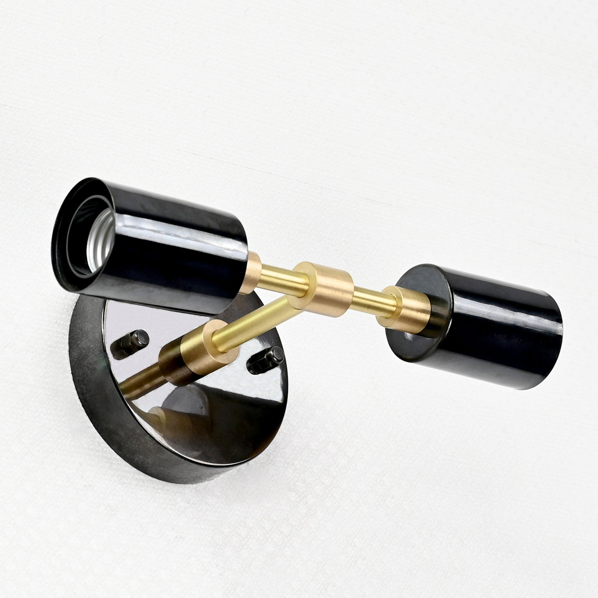 Modern Industrial Brass Wall Sconce | Customizable Dual-Light Fixture for Hallway or Bathroom Décor - 32542