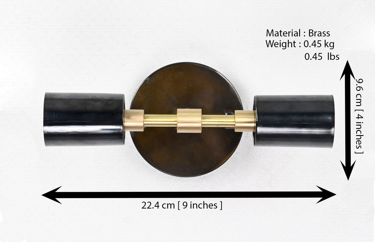 Modern Industrial Brass Wall Sconce | Customizable Dual-Light Fixture for Hallway or Bathroom Décor - 32542