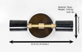 Modern Industrial Brass Wall Sconce | Customizable Dual-Light Fixture for Hallway or Bathroom Décor - 32542
