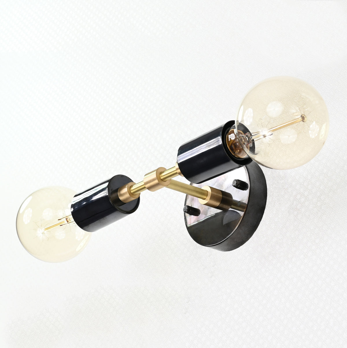 Modern Industrial Brass Wall Sconce | Customizable Dual-Light Fixture for Hallway or Bathroom Décor - 32542