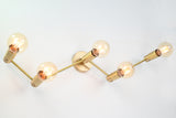Mid-Century Modern Brass Wall Sconce | Customizable 5-Light Fixture for Living or Dining Room Décor - 32543