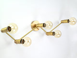 Mid-Century Modern Brass Wall Sconce | Customizable 5-Light Fixture for Living or Dining Room Décor - 32543