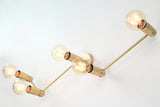 Mid-Century Modern Brass Wall Sconce | Customizable 5-Light Fixture for Living or Dining Room Décor - 32543