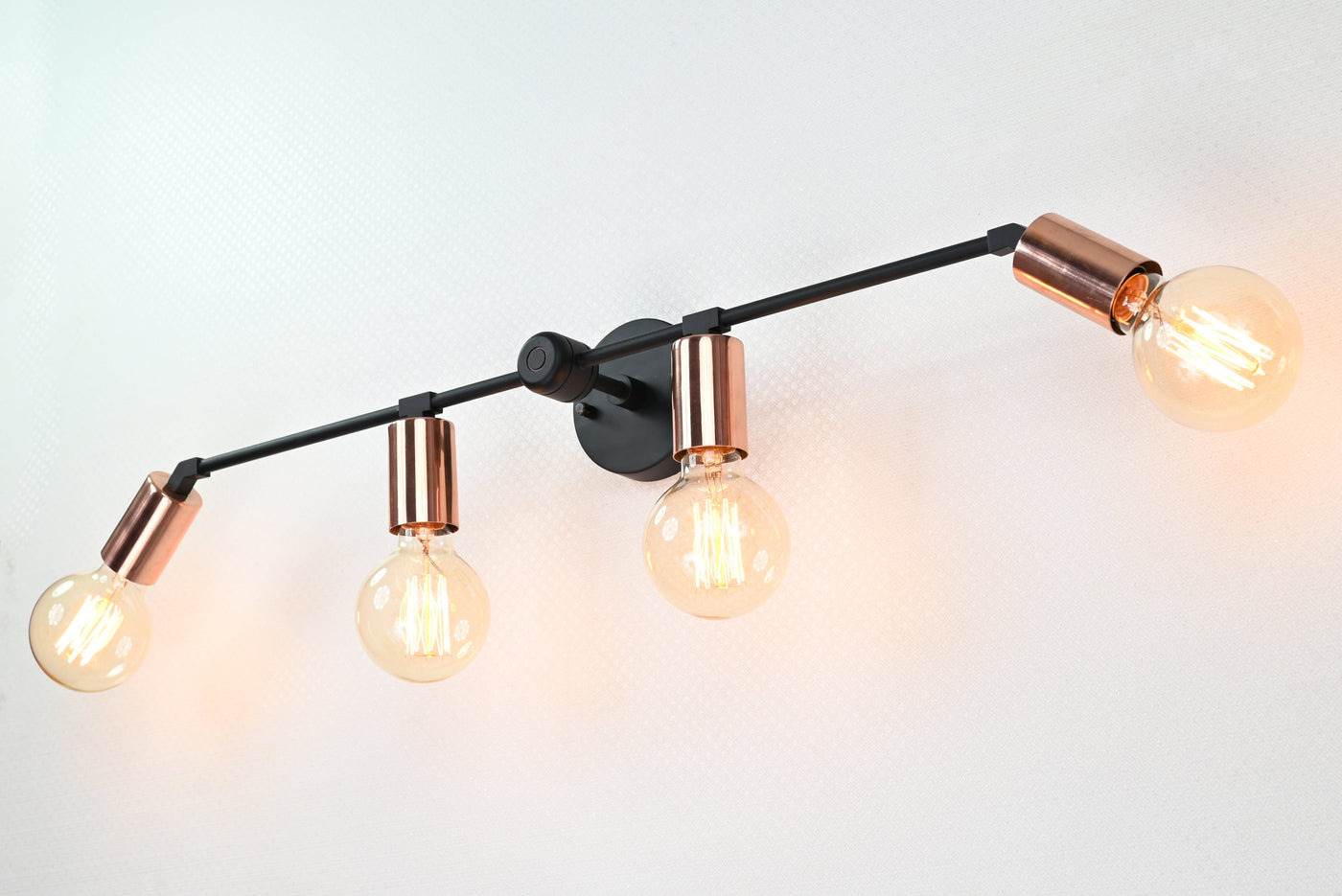 Modern Industrial Wall Sconce | Customizable 4-Light Brass Fixture for Contemporary Interiors - 32545