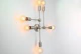 Mid-Century Modern Customizable Wall Sconce | 6-Light Brass Fixture with Geometric Arm Layout - 32546