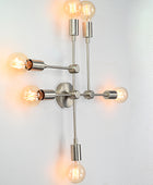 6 lights Brass Bare Bulb Fixture - 32546