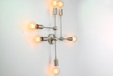 Mid-Century Modern Customizable Wall Sconce | 6-Light Brass Fixture with Geometric Arm Layout - 32546