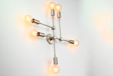 Mid-Century Modern Customizable Wall Sconce | 6-Light Brass Fixture with Geometric Arm Layout - 32546