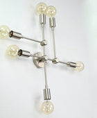 6 lights Brass Bare Bulb Fixture - 32546