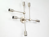 Mid-Century Modern Customizable Wall Sconce | 6-Light Brass Fixture with Geometric Arm Layout - 32546