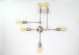 Mid-Century Modern Customizable Wall Sconce | 6-Light Brass Fixture with Geometric Arm Layout - 32546