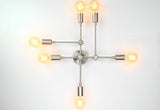 Mid-Century Modern Customizable Wall Sconce | 6-Light Brass Fixture with Geometric Arm Layout - 32546