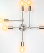 6 lights Brass Bare Bulb Fixture - 32546