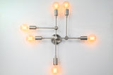 Mid-Century Modern Customizable Wall Sconce | 6-Light Brass Fixture with Geometric Arm Layout - 32546