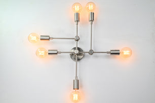 6 lights Brass Bare Bulb Fixture - 32546