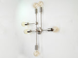 Mid-Century Modern Customizable Wall Sconce | 6-Light Brass Fixture with Geometric Arm Layout - 32546