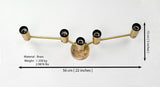 Mid-Century Modern Customizable Wall Sconce | 5-Light Brass Fixture with Angular Arm Design - 32547
