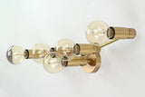 Mid-Century Modern Customizable Wall Sconce | 5-Light Brass Fixture with Angular Arm Design - 32547