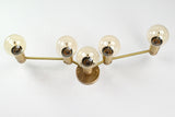 Mid-Century Modern Customizable Wall Sconce | 5-Light Brass Fixture with Angular Arm Design - 32547