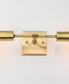 Twin Light Square Base Bare Bulb Brass Wall Light - 32548