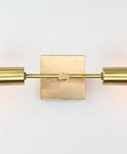 Twin Light Square Base Bare Bulb Brass Wall Light - 32548