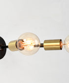 Twin Light Bare Bulb Brass Wall Light - 32549