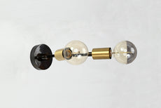 Contemporary Industrial Customizable Wall Sconce | Dual Brass Adjustable Arm Fixture for Accent Lighting - 32549