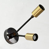 Modern Industrial Customizable Wall Sconce | Dual Brass Arms with Exposed Bulb Accent Lighting - 32550