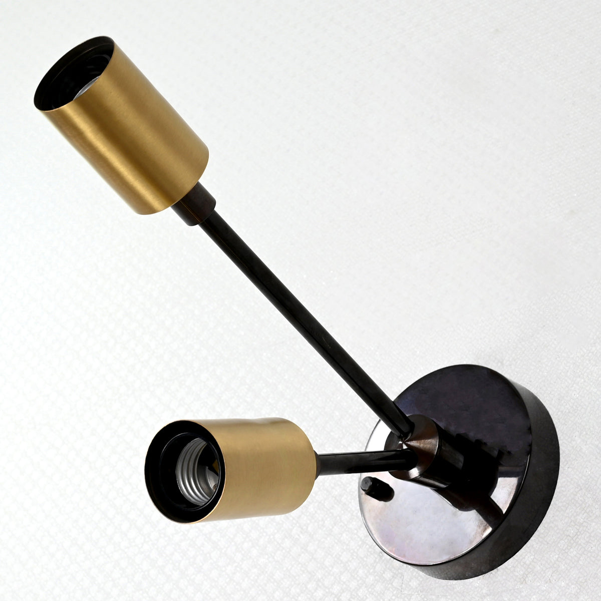 Modern Industrial Customizable Wall Sconce | Dual Brass Arms with Exposed Bulb Accent Lighting - 32550