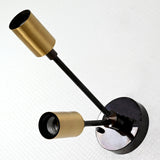 Modern Industrial Customizable Wall Sconce | Dual Brass Arms with Exposed Bulb Accent Lighting - 32550