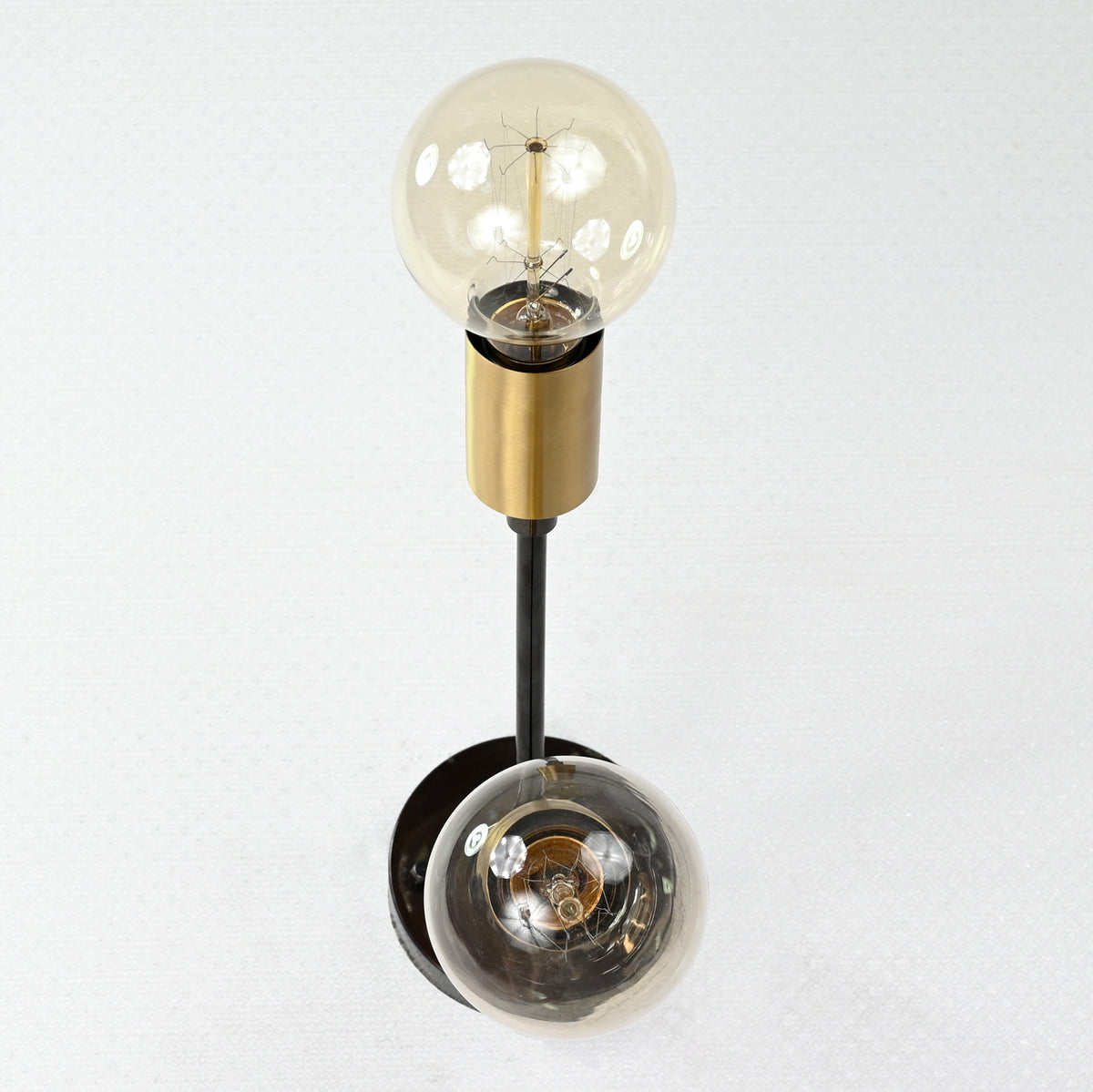 Modern Industrial Customizable Wall Sconce | Dual Brass Arms with Exposed Bulb Accent Lighting - 32550