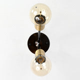 Modern Industrial Customizable Wall Sconce | Dual Brass Arms with Exposed Bulb Accent Lighting - 32550