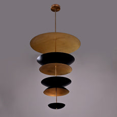 Modern Layered Brass/Copper Chandelier – Customizable Ceiling Pendant Light - 32251