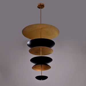 Modern Layered Brass/Copper Chandelier – Customizable Ceiling Pendant Light - 32251