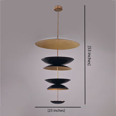 Modern Layered Brass/Copper Chandelier – Customizable Ceiling Pendant Light - 32251
