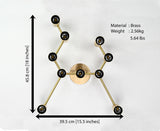 Contemporary Geometric Customizable Wall Sconce | Brass Multi-Light Fixture for Artistic Décor - 32551