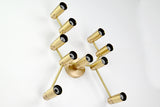 Contemporary Geometric Customizable Wall Sconce | Brass Multi-Light Fixture for Artistic Décor - 32551