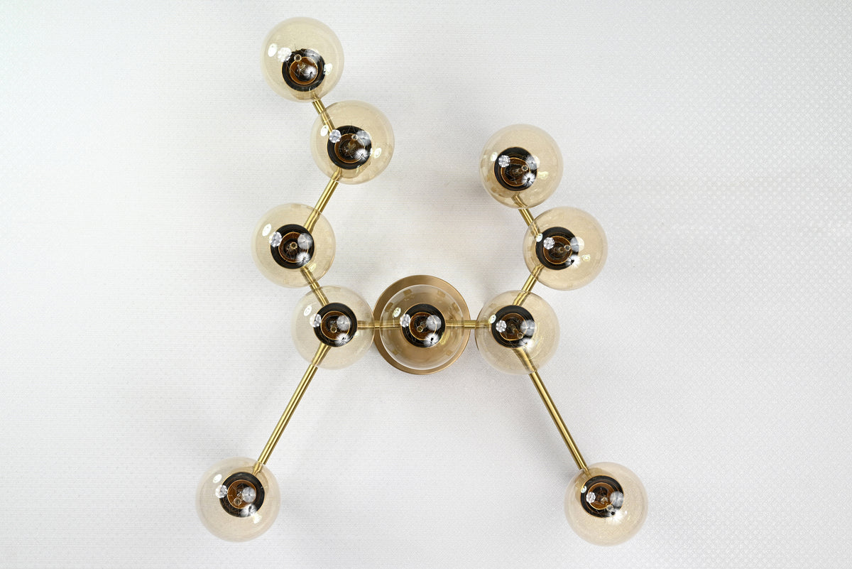 Contemporary Geometric Customizable Wall Sconce | Brass Multi-Light Fixture for Artistic Décor - 32551