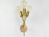 Mid-Century Triple-Light Customizable Wall Sconce | Brass Accent Lighting for Interior Elegance - 32552