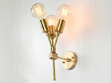 Mid-Century Triple-Light Customizable Wall Sconce | Brass Accent Lighting for Interior Elegance - 32552