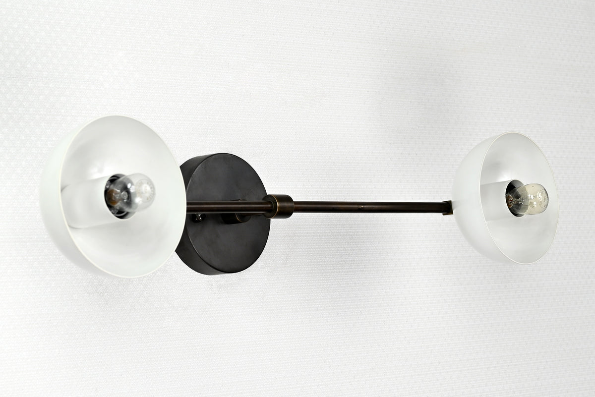 Modern Industrial Customizable Wall Sconce | Dual Cone Brass Lighting Fixture for Home Décor - 32553