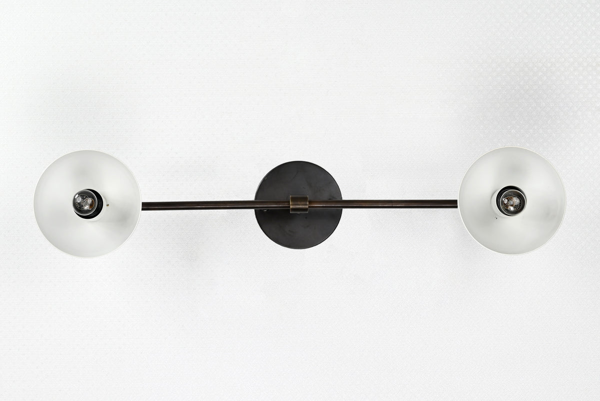 Modern Industrial Customizable Wall Sconce | Dual Cone Brass Lighting Fixture for Home Décor - 32553