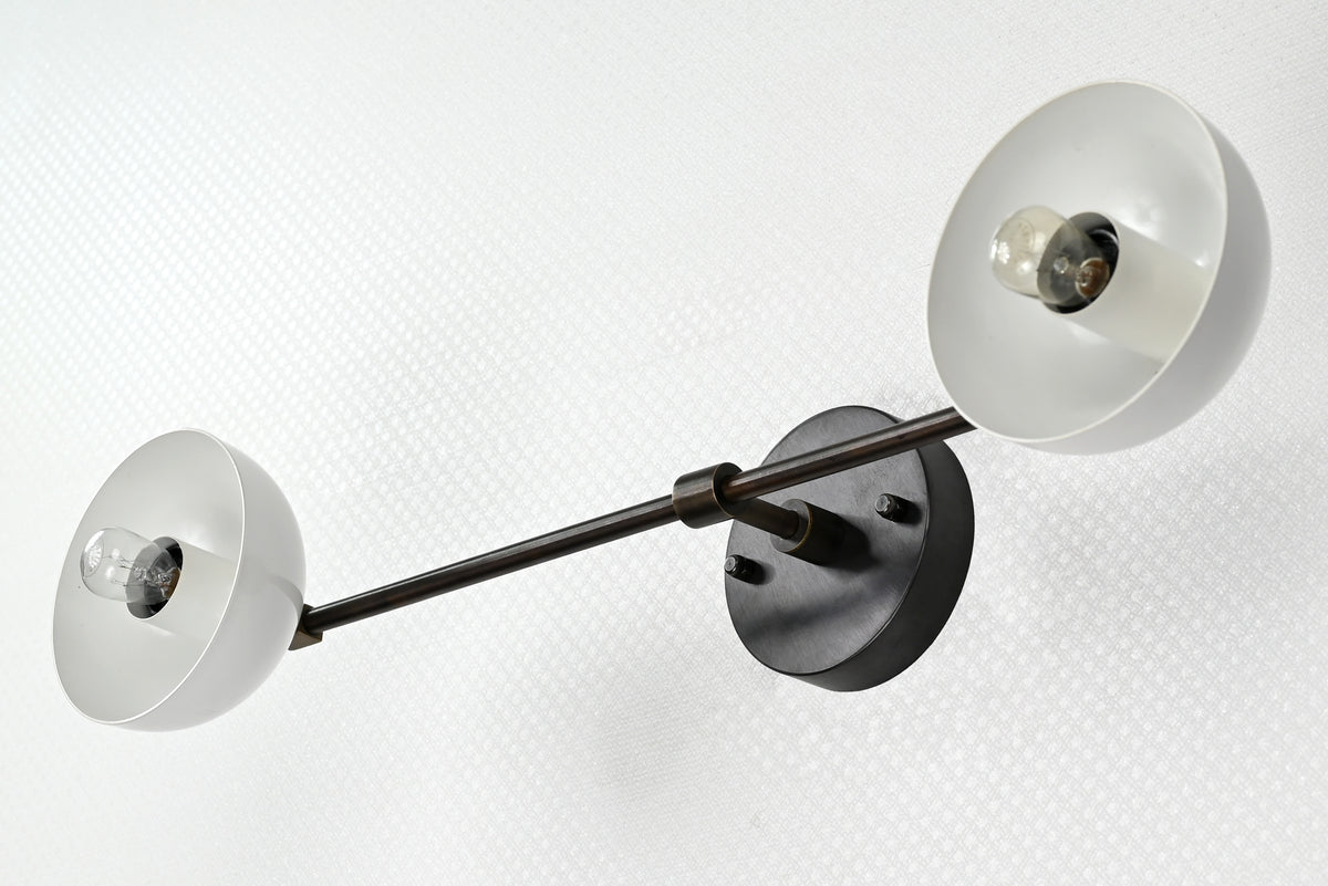 Modern Industrial Customizable Wall Sconce | Dual Cone Brass Lighting Fixture for Home Décor - 32553