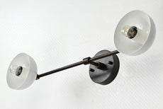 Modern Industrial Customizable Wall Sconce | Dual Cone Brass Lighting Fixture for Home Décor - 32553
