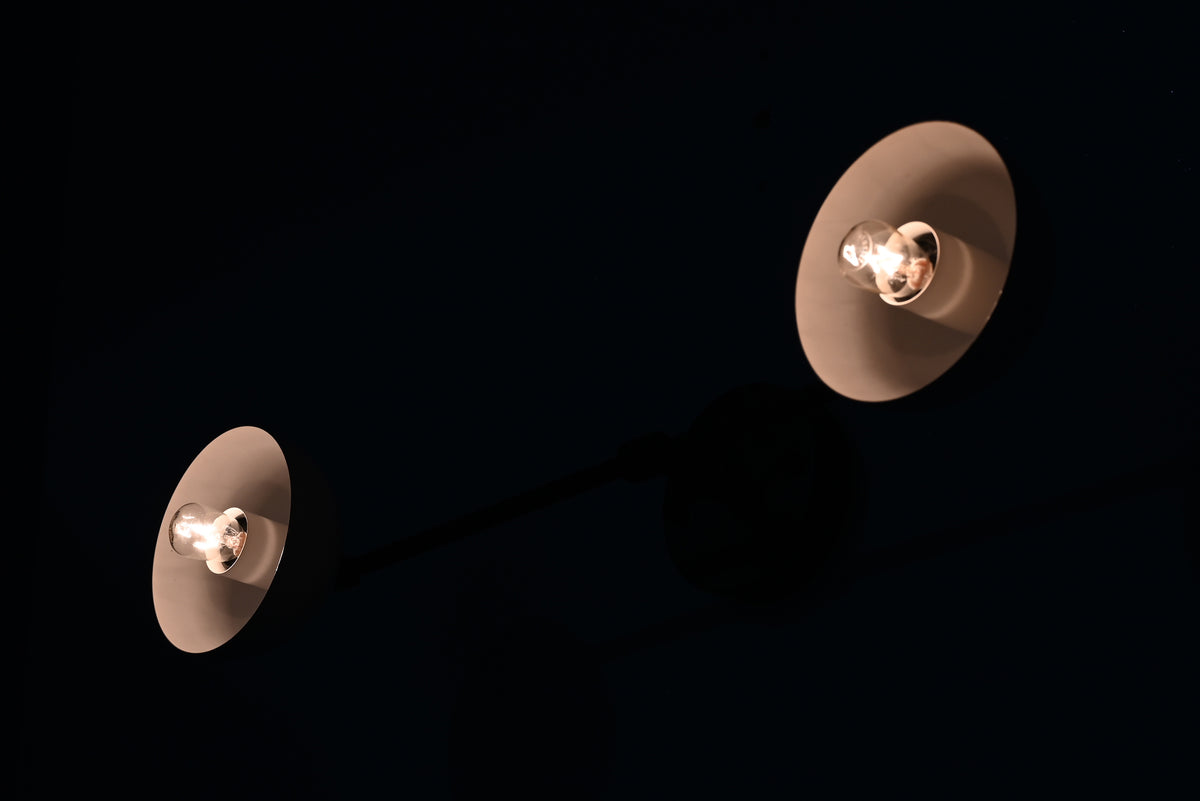 Modern Industrial Customizable Wall Sconce | Dual Cone Brass Lighting Fixture for Home Décor - 32553