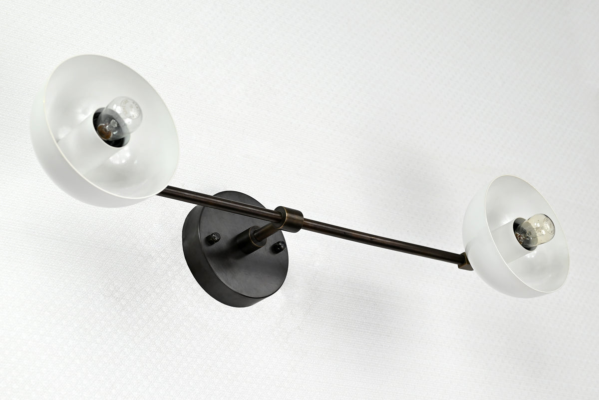 Modern Industrial Customizable Wall Sconce | Dual Cone Brass Lighting Fixture for Home Décor - 32553