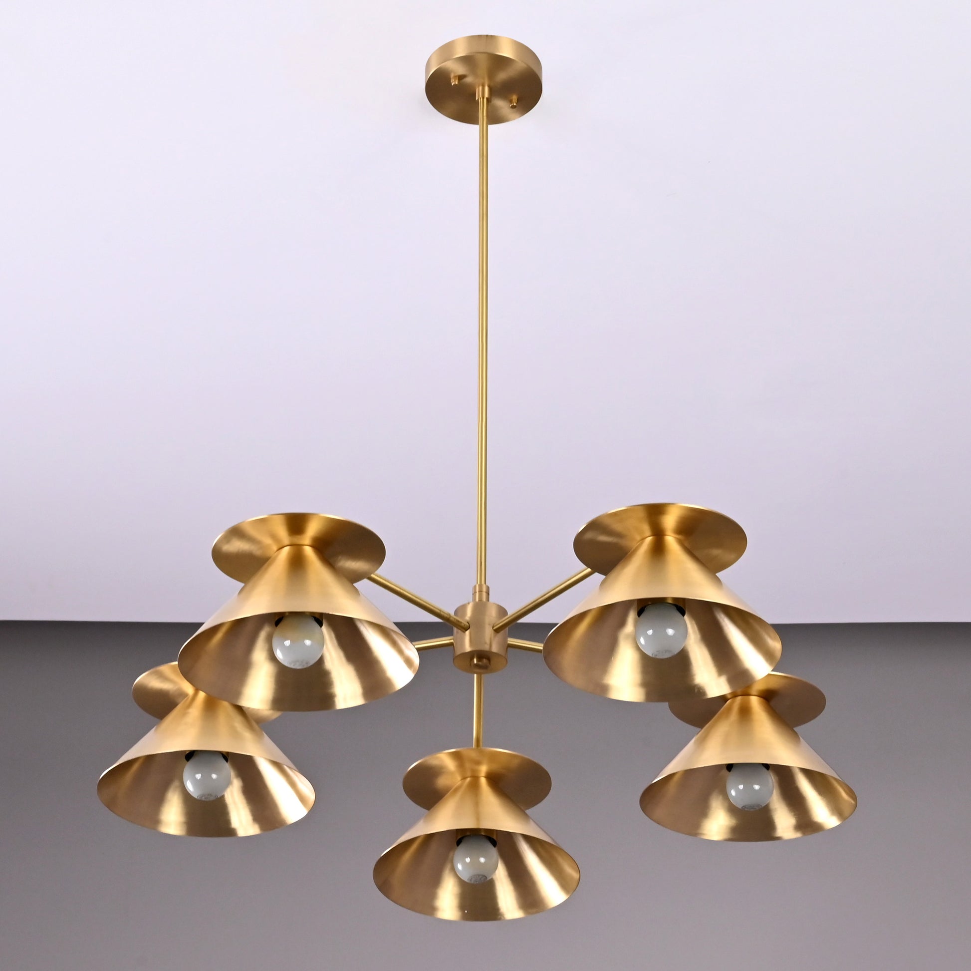 5 Arms Brass Sputnik Pendant Light 27" Wide - 32254