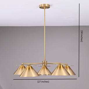 5 Arms Brass Sputnik Pendant Light 27